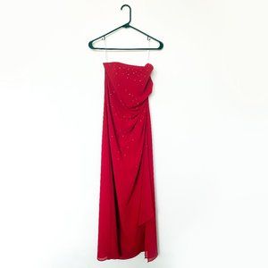 Vintage Jessica McClintock Red Strapless Dress